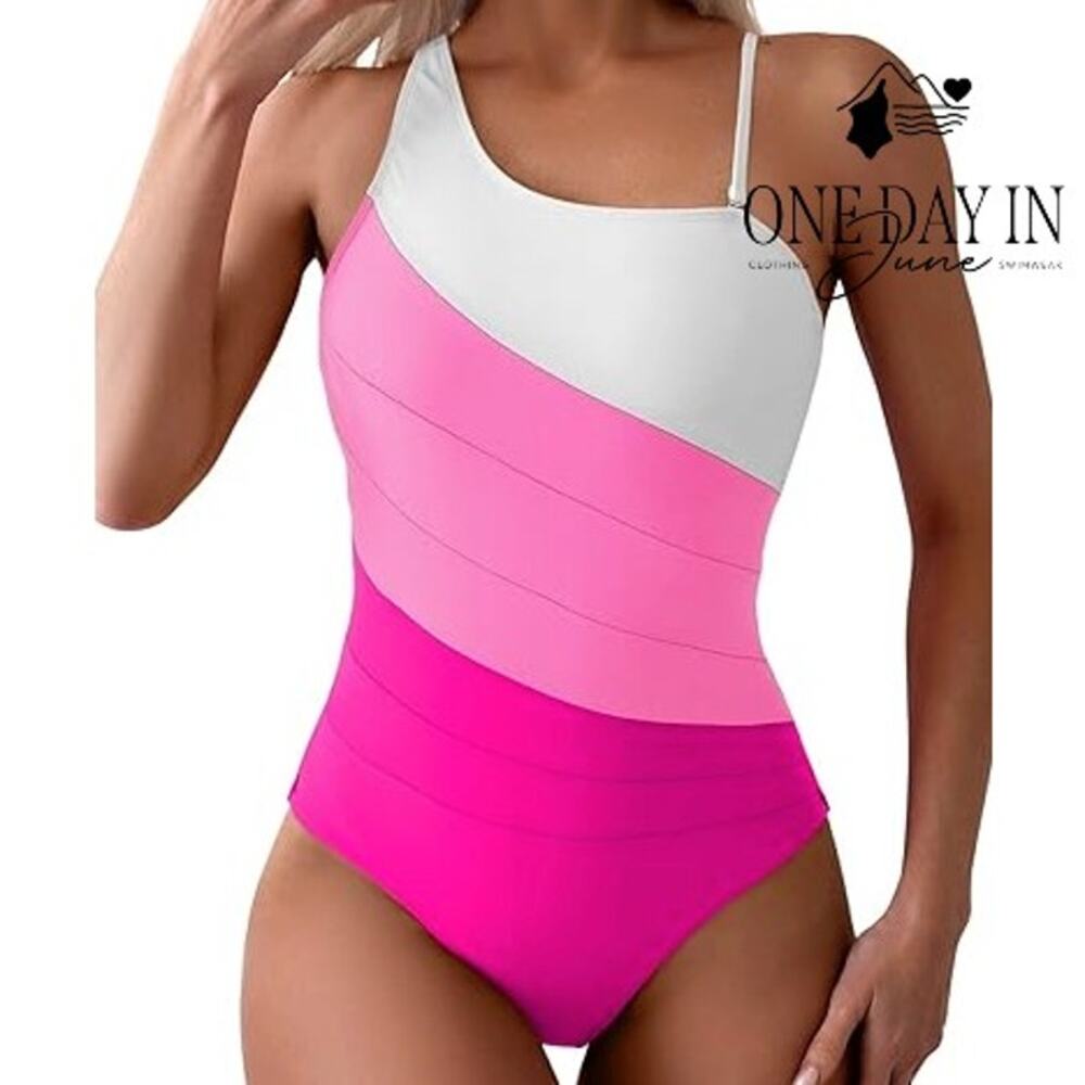 Eomenie One Shoulder One Piece Swimsuit Size M